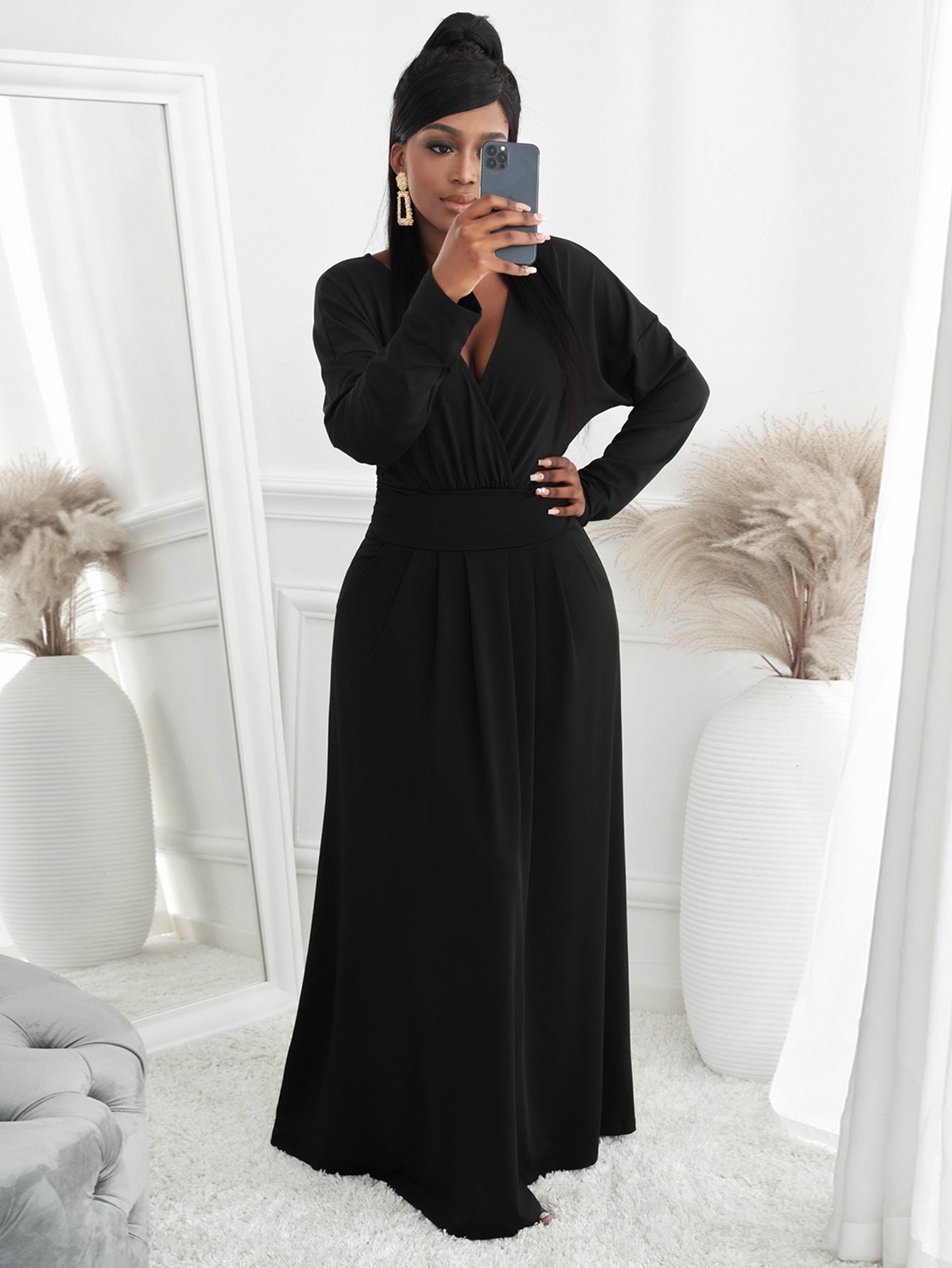 Burgundy Dolman Venetian Maxi Dress Sai Feel