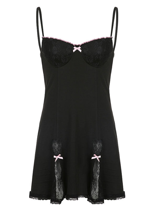 Minikleid mit Spitzeneinsätzen