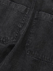 Herren-Cargo-Jeans mit gepatchten Taschen und geradem Bein