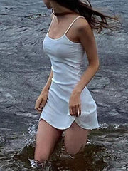 White Summer Beach Mini Dress