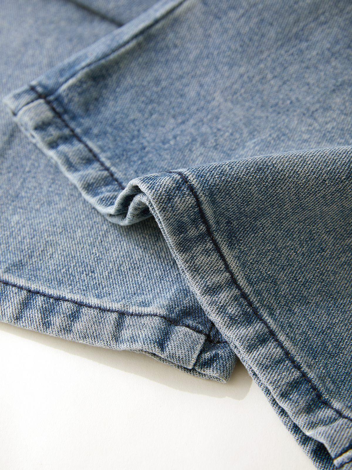 Boyfriendjeans im Used-Look mit Vintage-Waschung und Stern-Patch