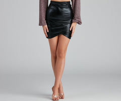 Chic Babe Liquid Leather Wrap Mini Skirt Sai Feel