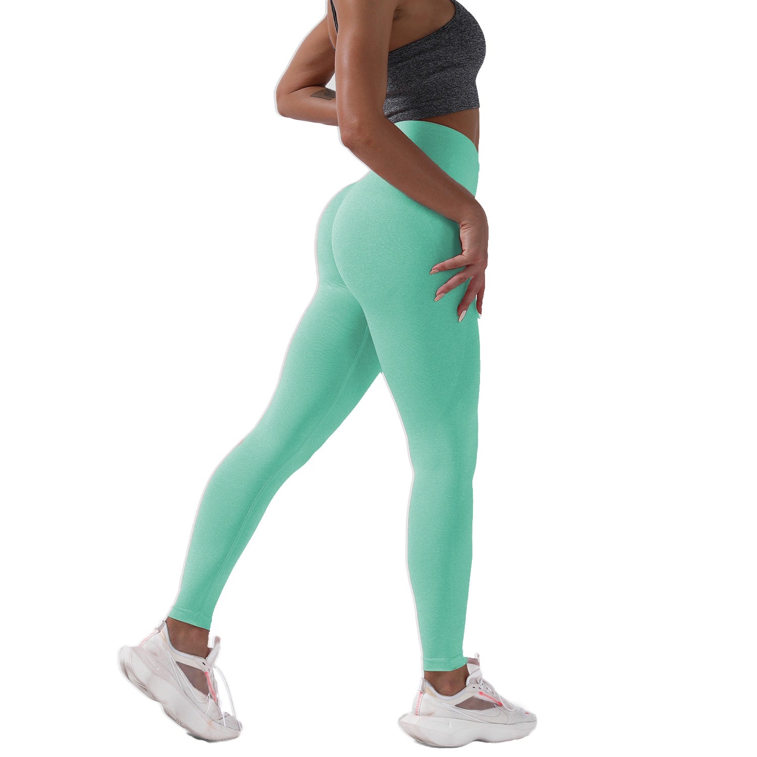 Contrast Striped Wide Band Waist Sports Leggings Sai Feel