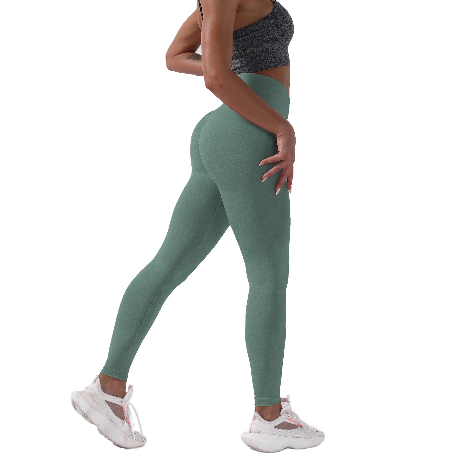 Contrast Striped Wide Band Waist Sports Leggings Sai Feel