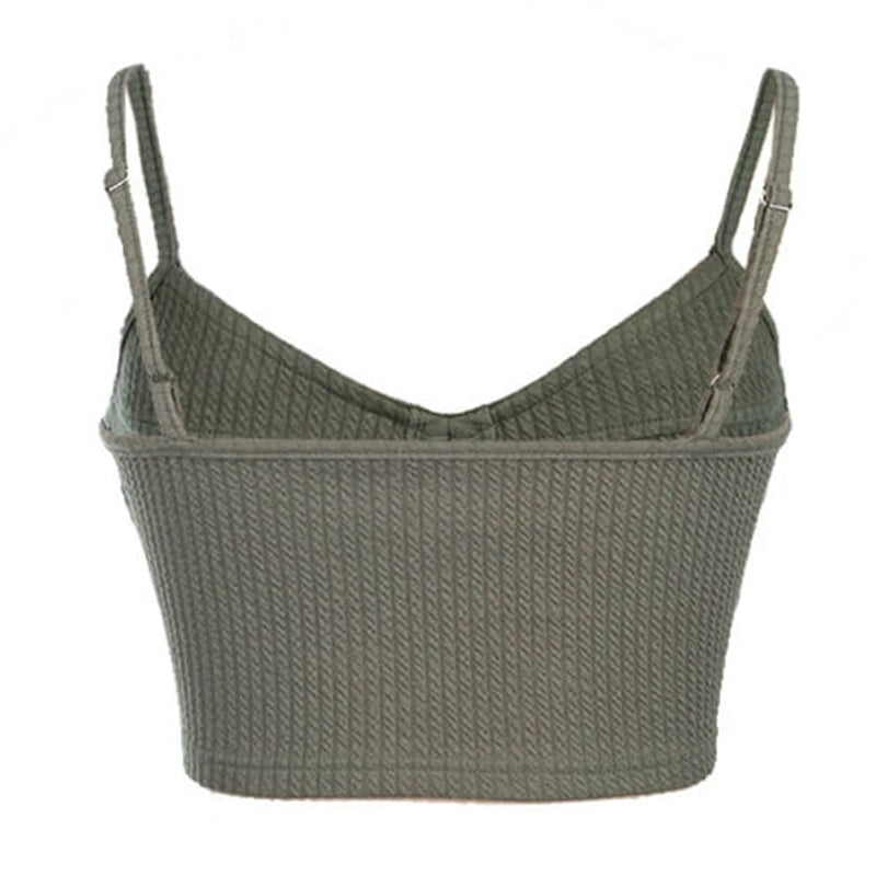 Crop V-neck slim fit Camisole with drawstring Sai Feel