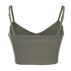 Crop V-neck slim fit Camisole with drawstring Sai Feel