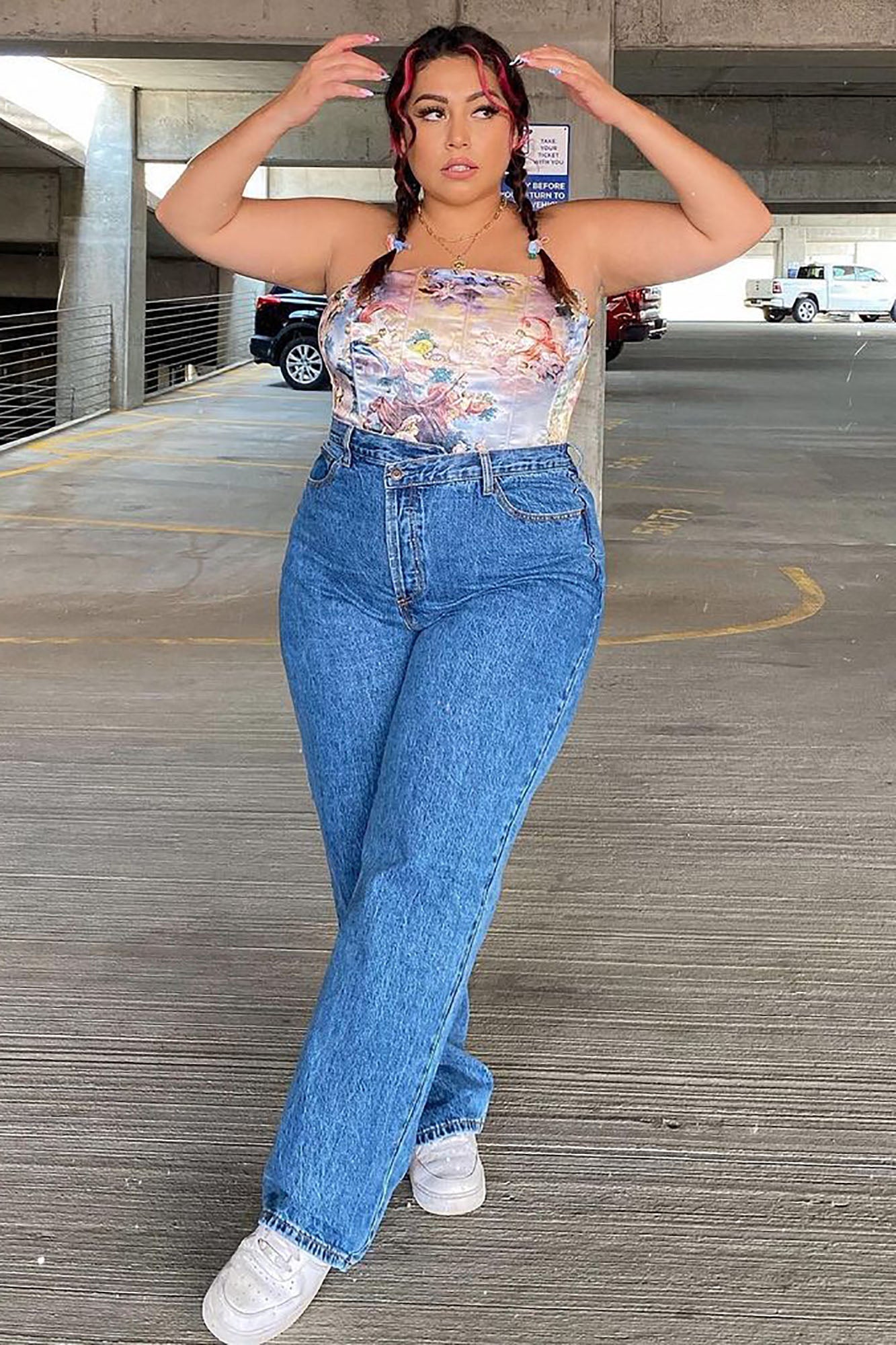 Crossover Straight Leg Jeans - Medium Blue Wash Ins Street