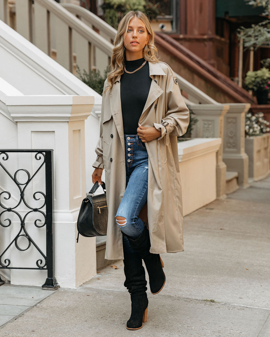 Day To Day Turtleneck Knit Top - Black
