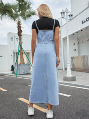 Denim Maxi Cami Dress with Self Waist Tie Sai Feel