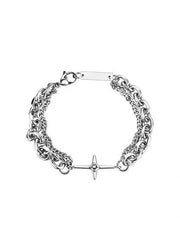 Geometric Decor Link Chain Layered Bracelet