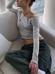 Lilac Y2K Long Sleeve Tee