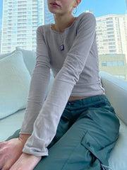 Lilac Y2K Long Sleeve Tee