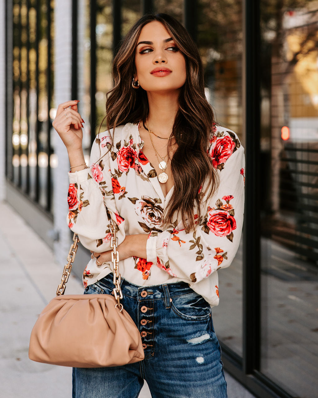 Kellen Floral Damsel Blouse - FINAL SALE