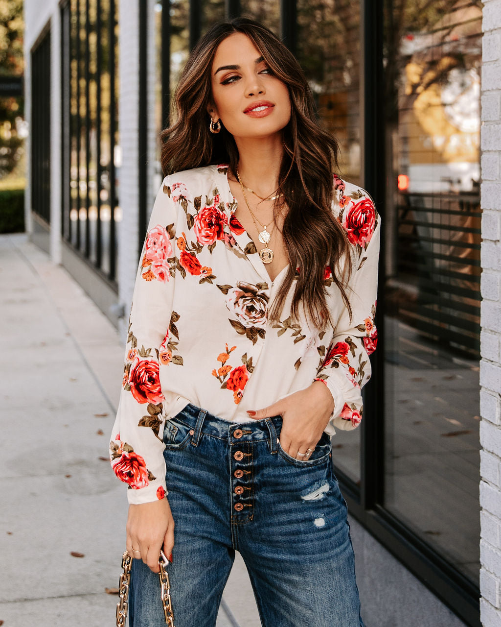 Kellen Floral Damsel Blouse - FINAL SALE