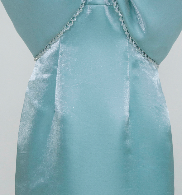 Bow-EmbelliShed Strappy Mini Dress In Sky Blue