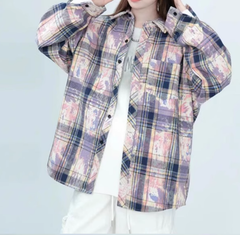 Starry Sky Distressed Plaid Shirts