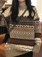 Vintage Jacquard Strickpullover