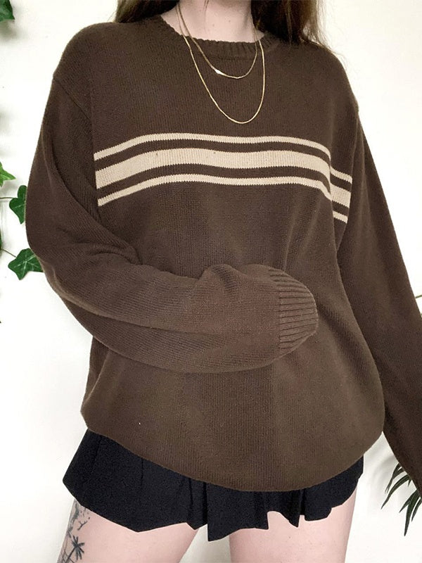 Vintage Dreigestreifter Pullover