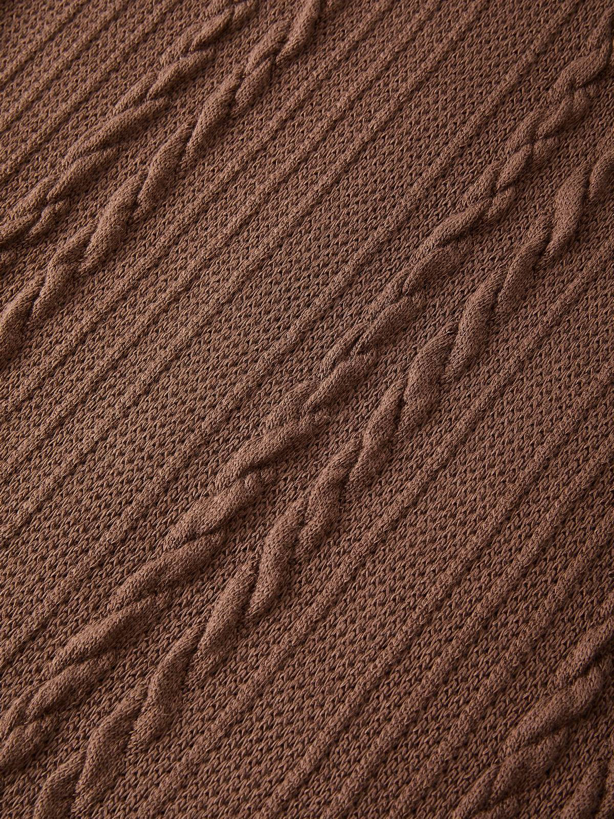 Vintage V Neck Cable Knit Top
