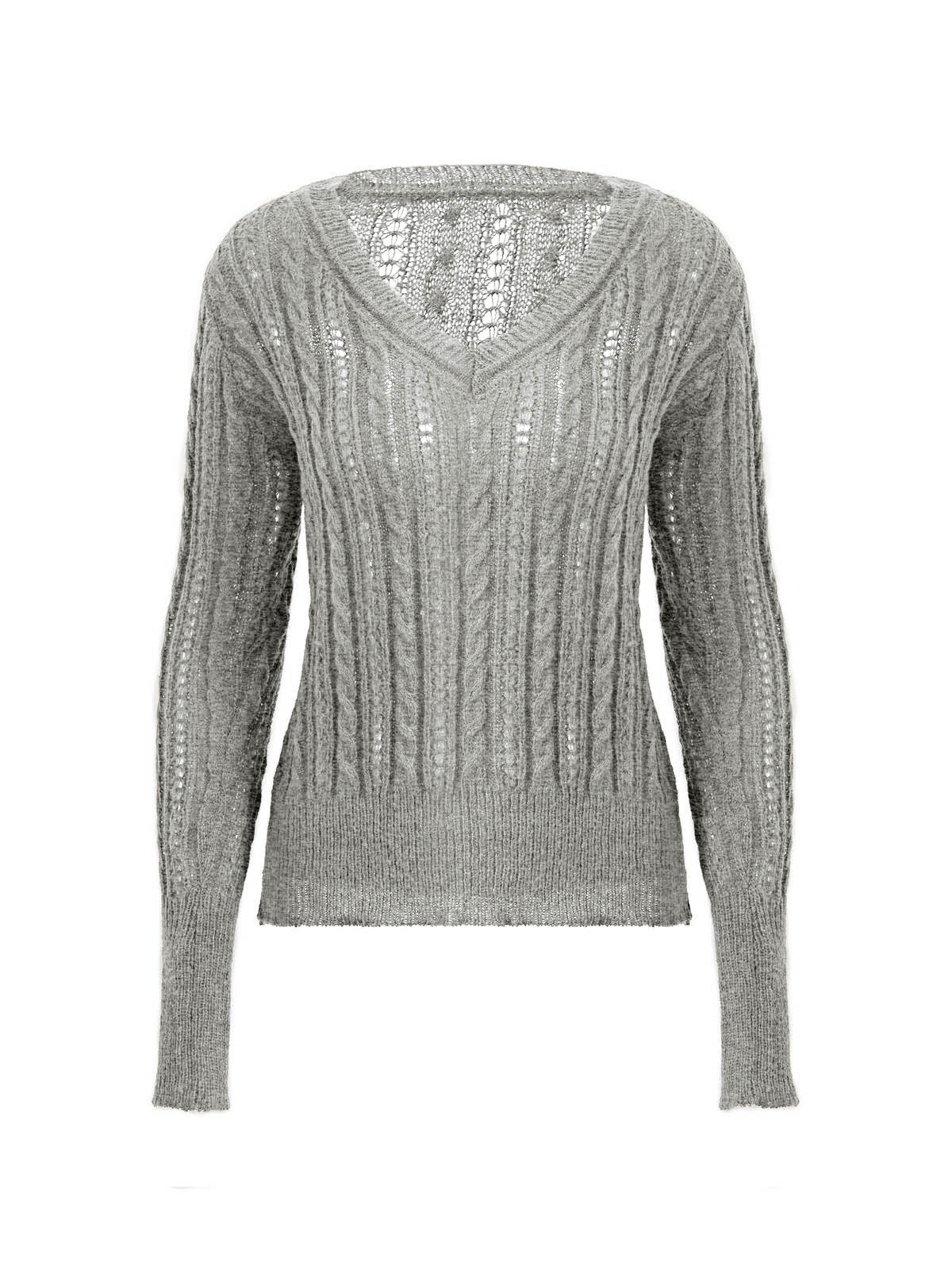 Vintage V Neck Cable Knit Top