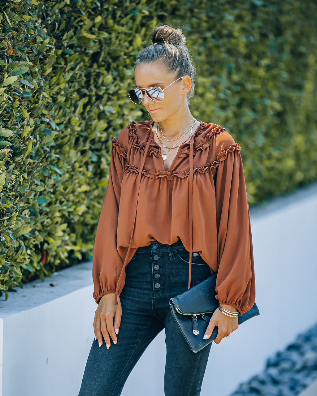 Keep Smiling Ruffle Trim Blouse - FINAL SALE Ins Street