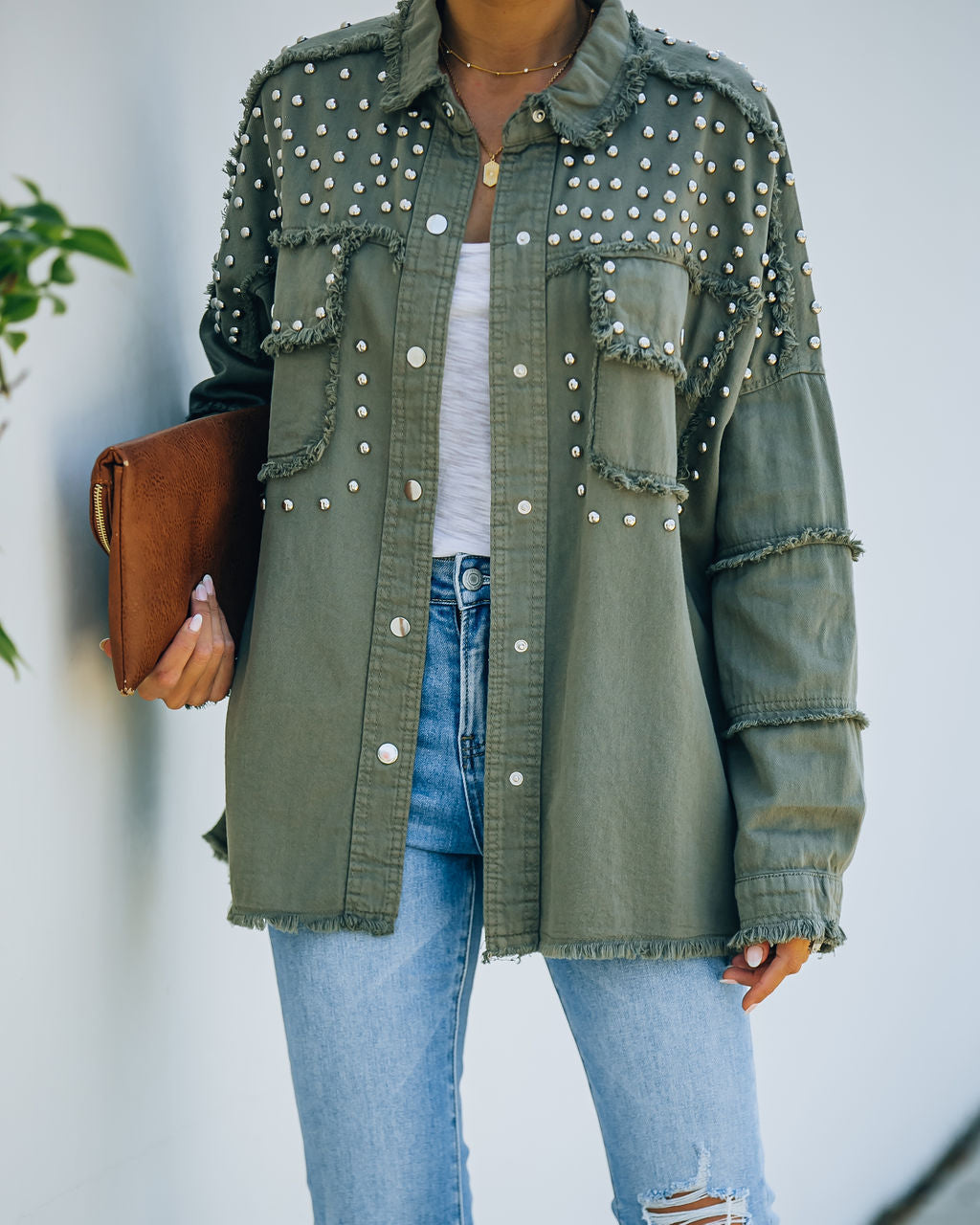 Henders Cotton Studded Utility Jacket