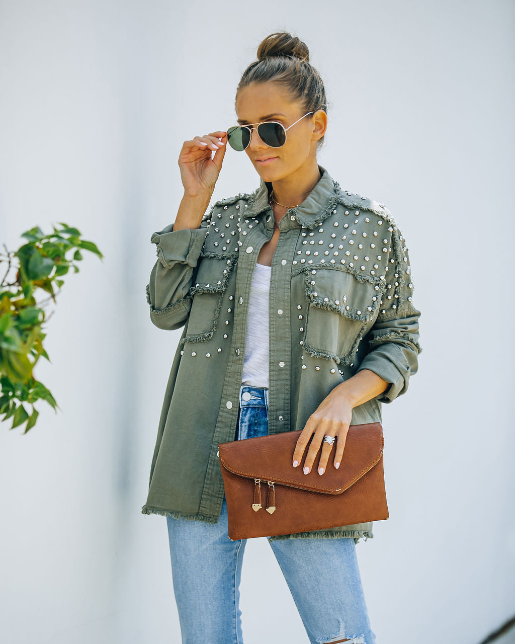 Henders Cotton Studded Utility Jacket