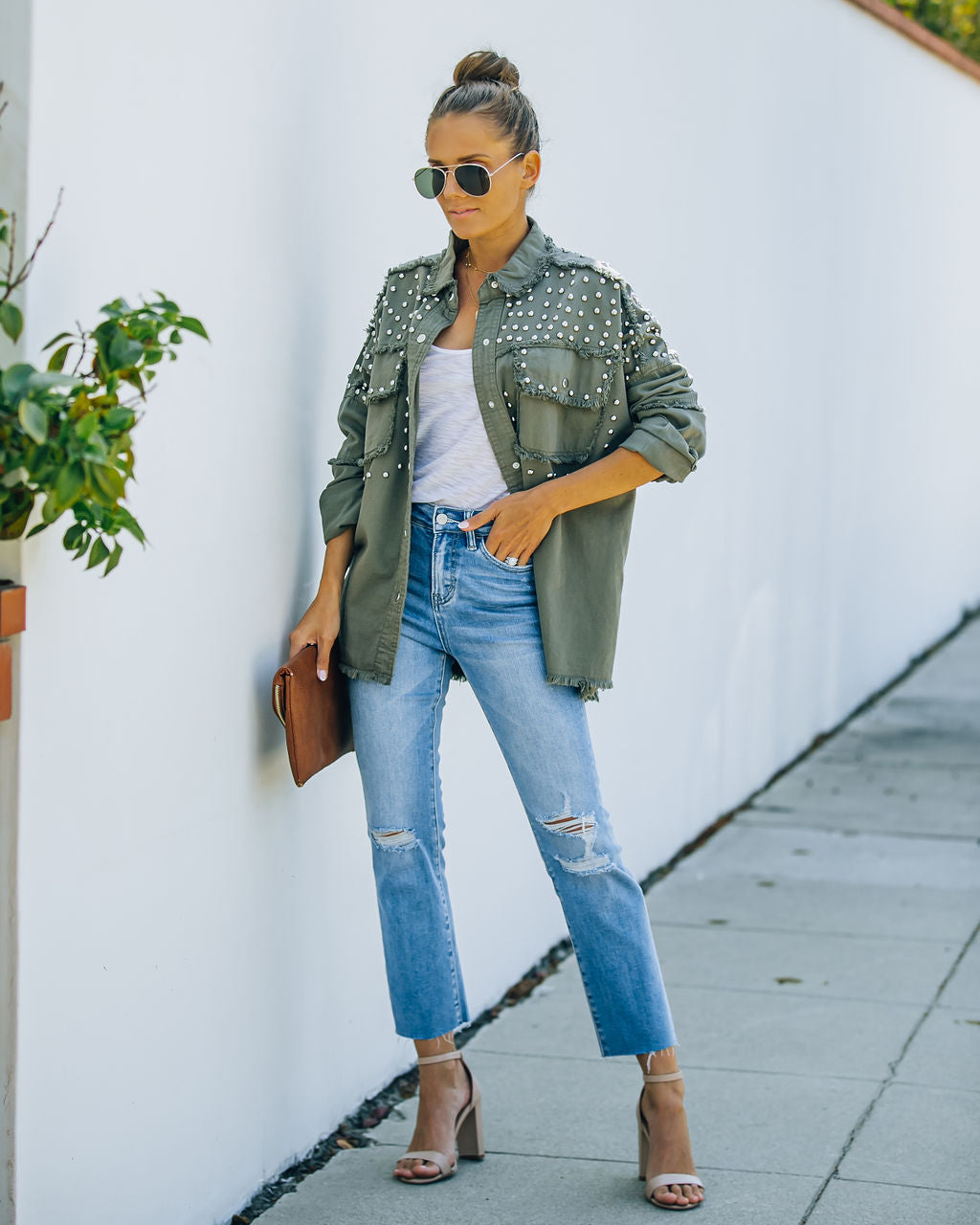 Henders Cotton Studded Utility Jacket