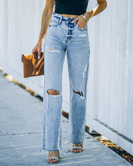 Calder High Rise Distressed Dad Jean Ins Street