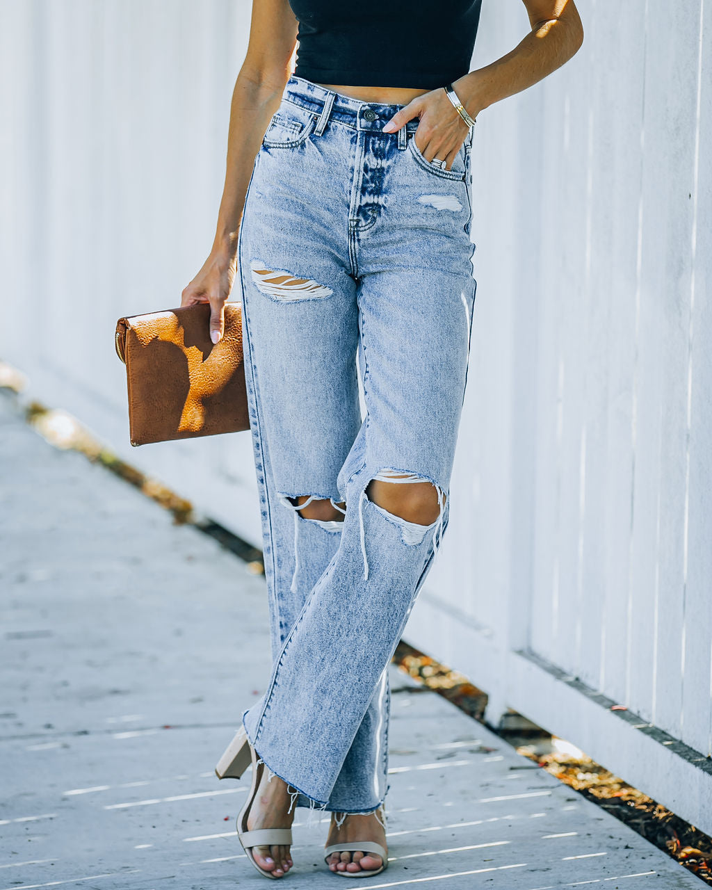 Calder High Rise Distressed Dad Jean Ins Street