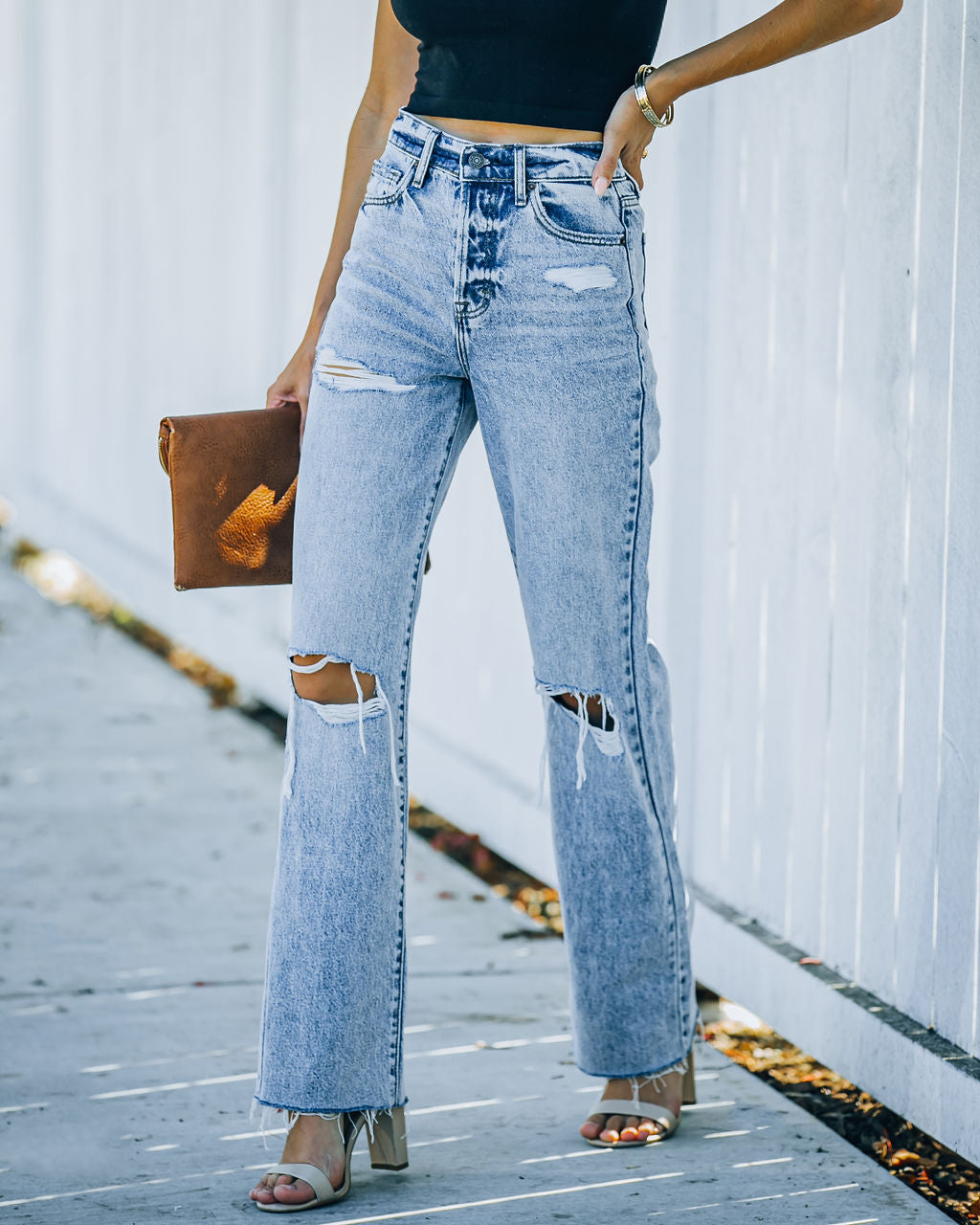 Calder High Rise Distressed Dad Jean Ins Street