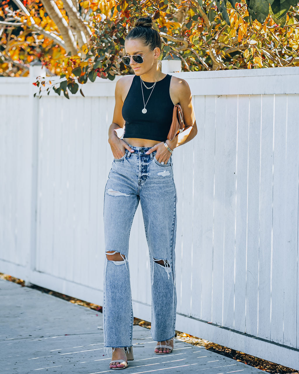 Calder High Rise Distressed Dad Jean Ins Street