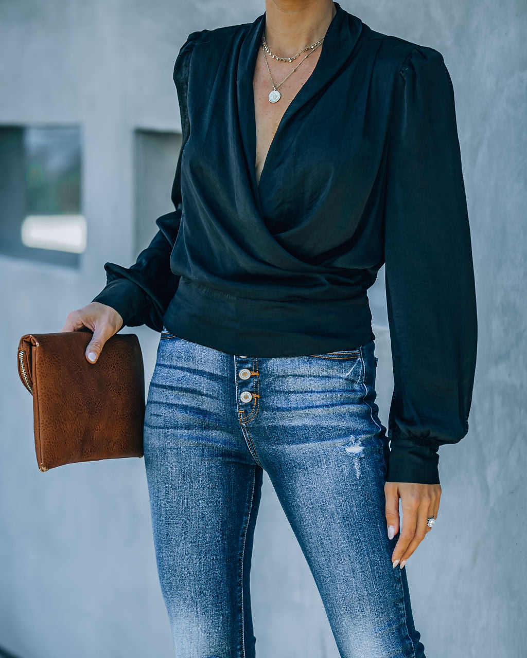 Exceptional Drape Blouse - Black