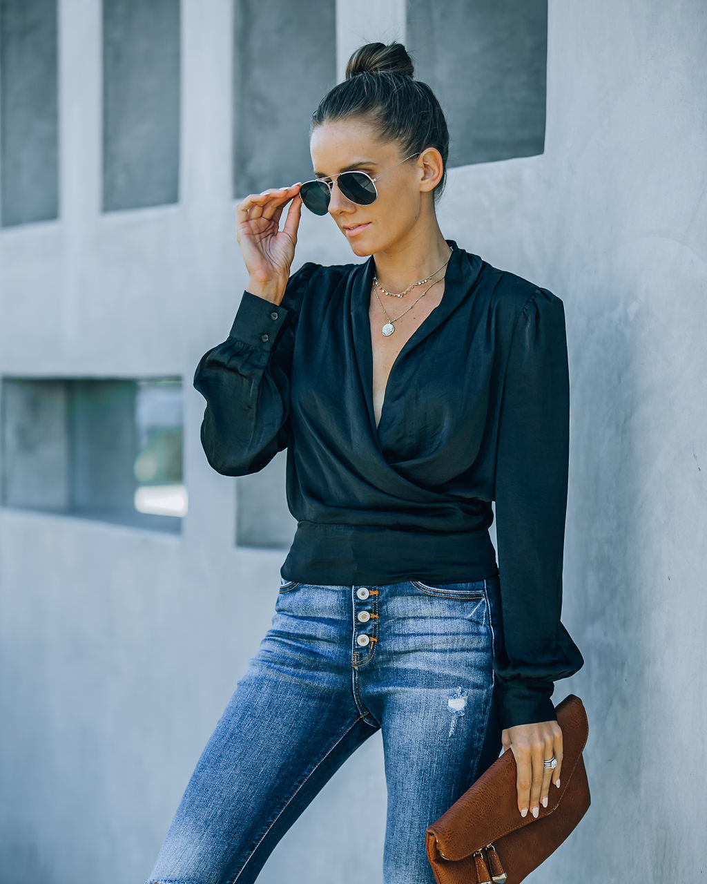 Exceptional Drape Blouse - Black