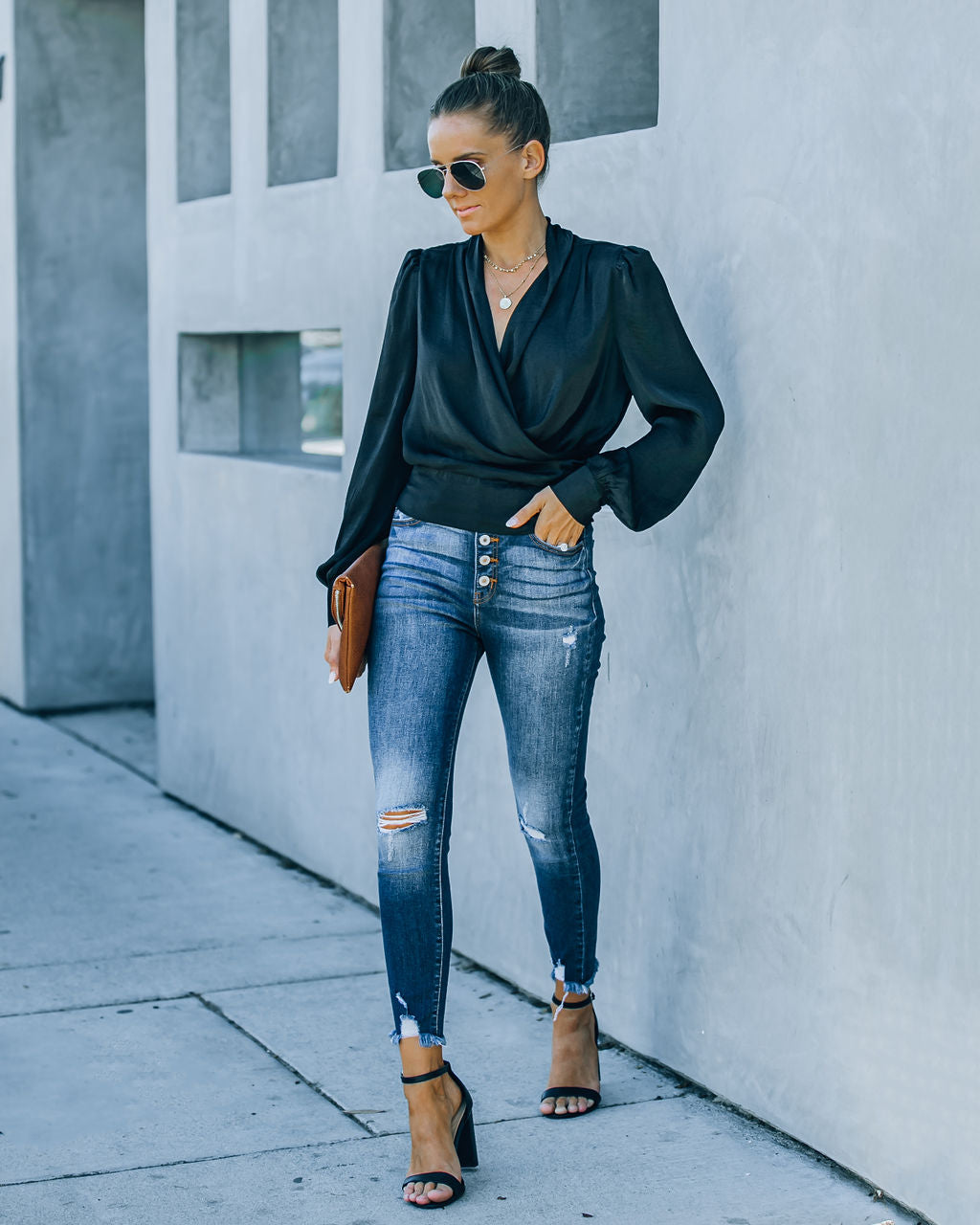 Exceptional Drape Blouse - Black