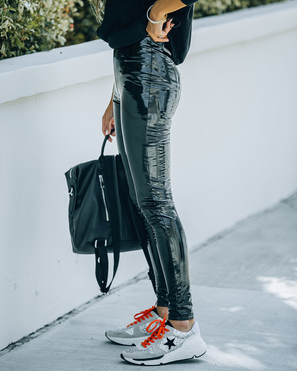 Glossy Faux Leather Legging