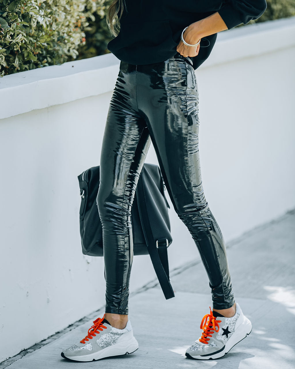 Glossy Faux Leather Legging