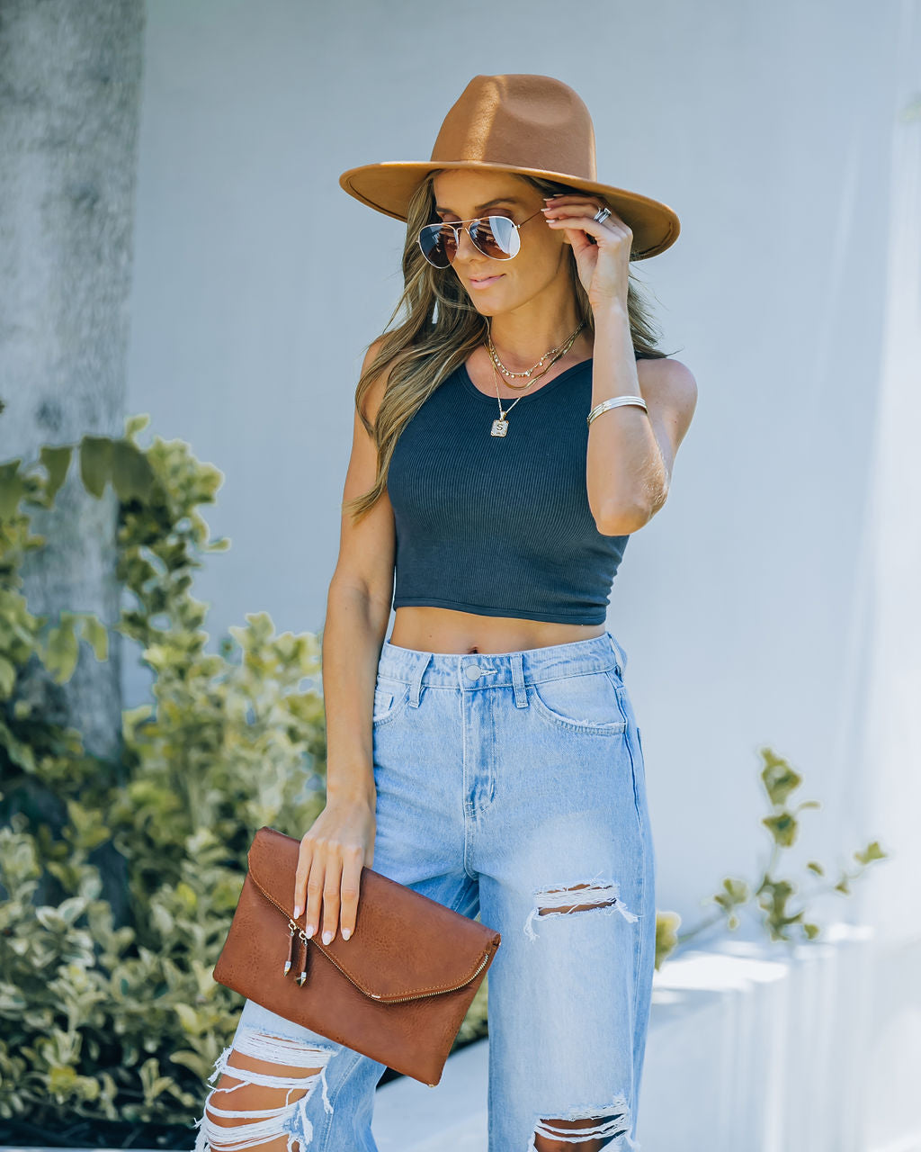 Barre Twist Knit Crop Tank - Black - FINAL SALE