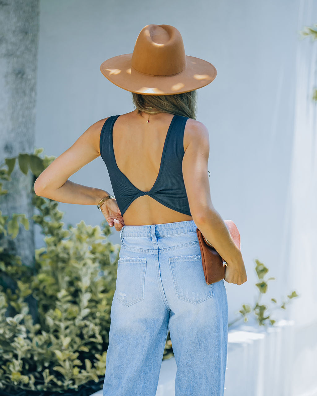 Barre Twist Knit Crop Tank - Black - FINAL SALE