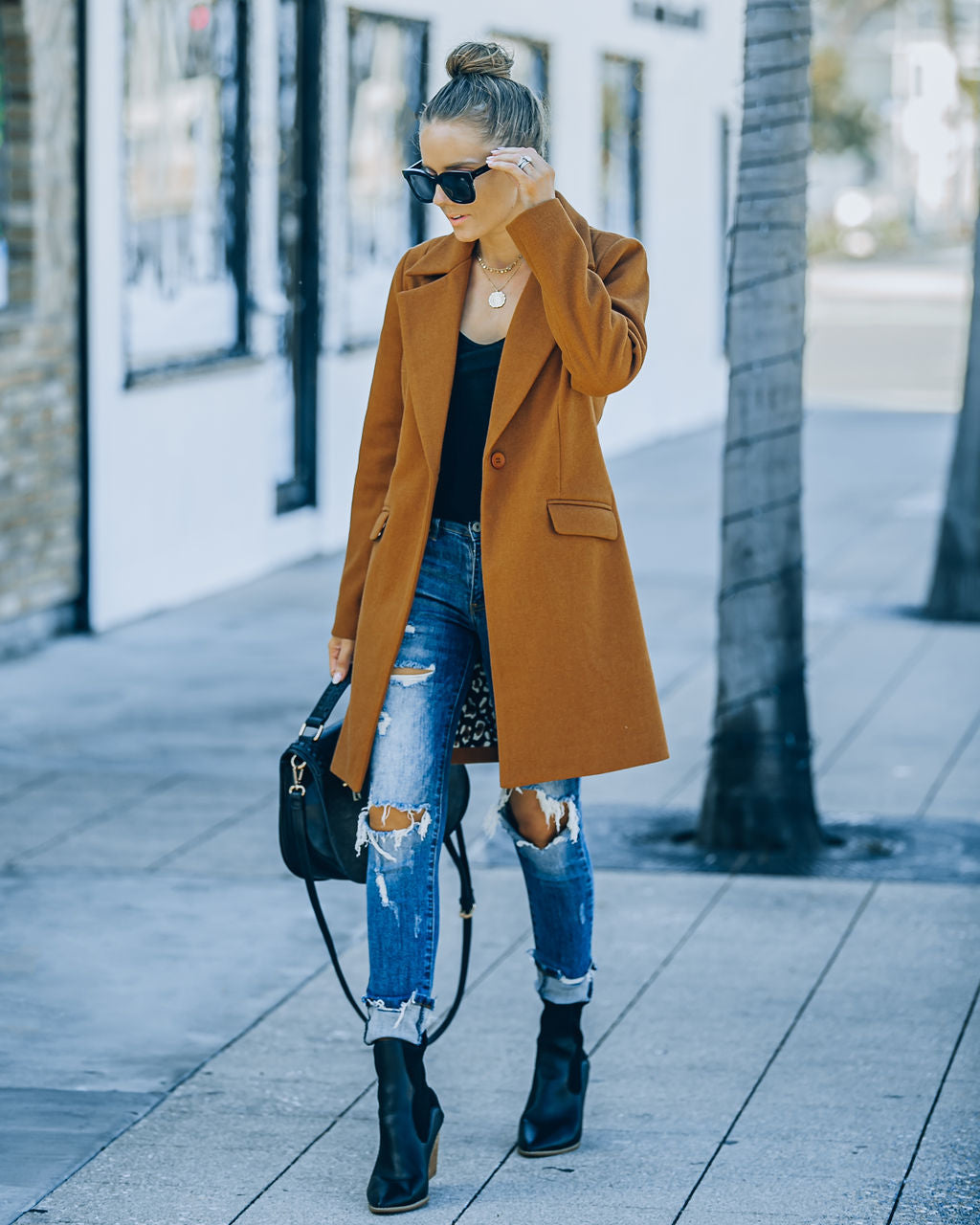 Frisco Pocketed Coat - Camel