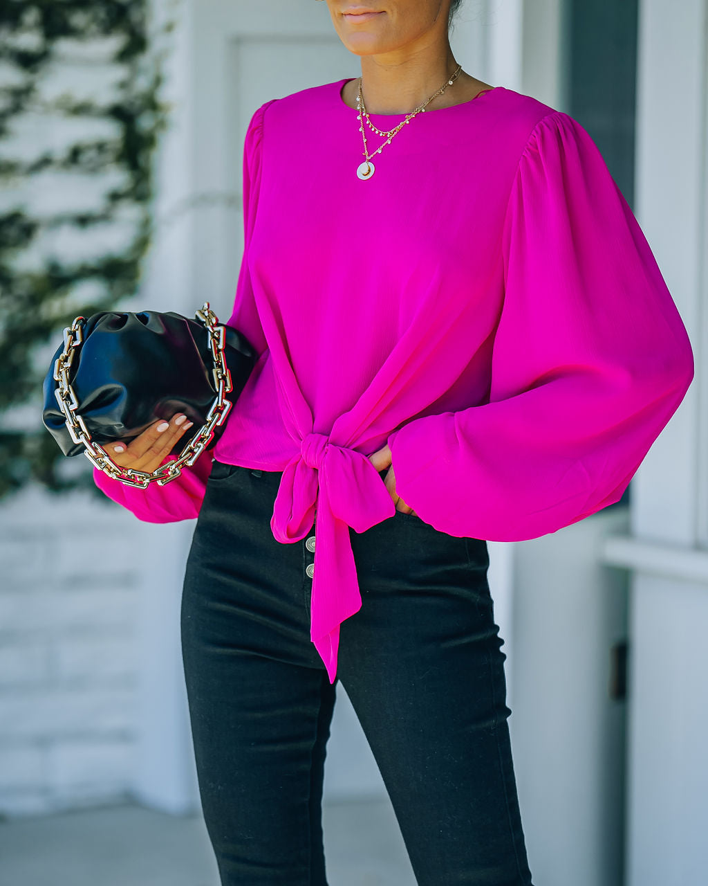 Feeling Freesia Tie Blouse - FINAL SALE
