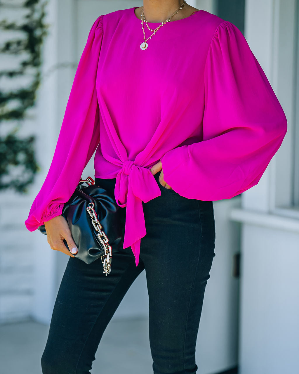 Feeling Freesia Tie Blouse - FINAL SALE