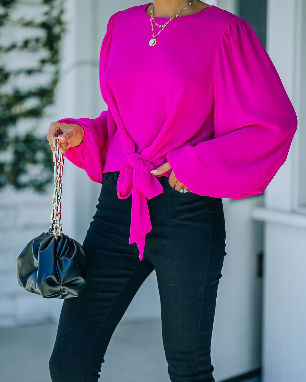 Feeling Freesia Tie Blouse - FINAL SALE