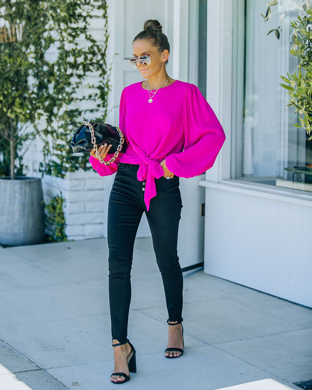 Feeling Freesia Tie Blouse - FINAL SALE