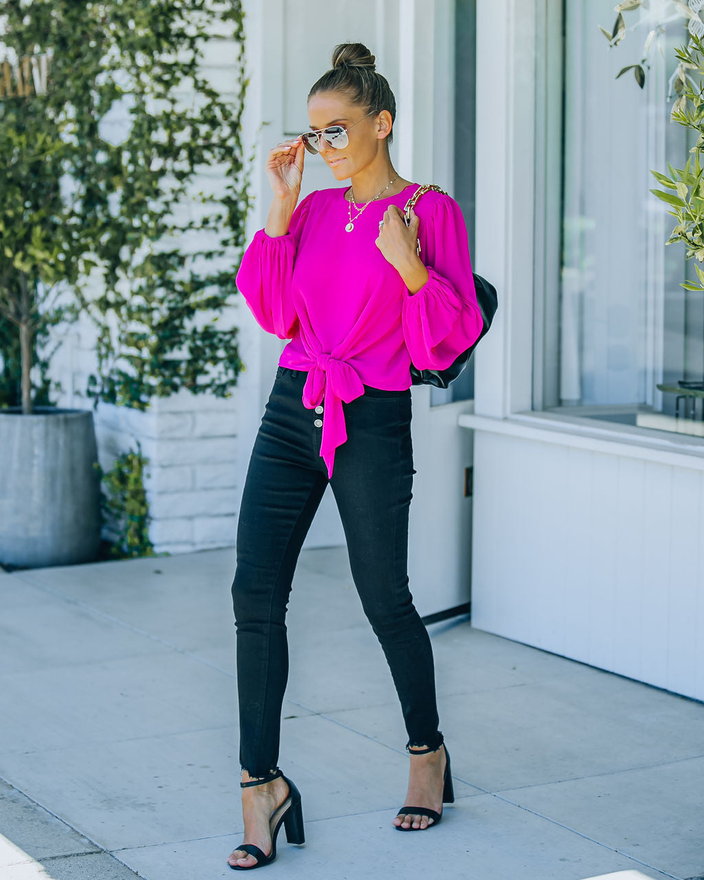 Feeling Freesia Tie Blouse - FINAL SALE