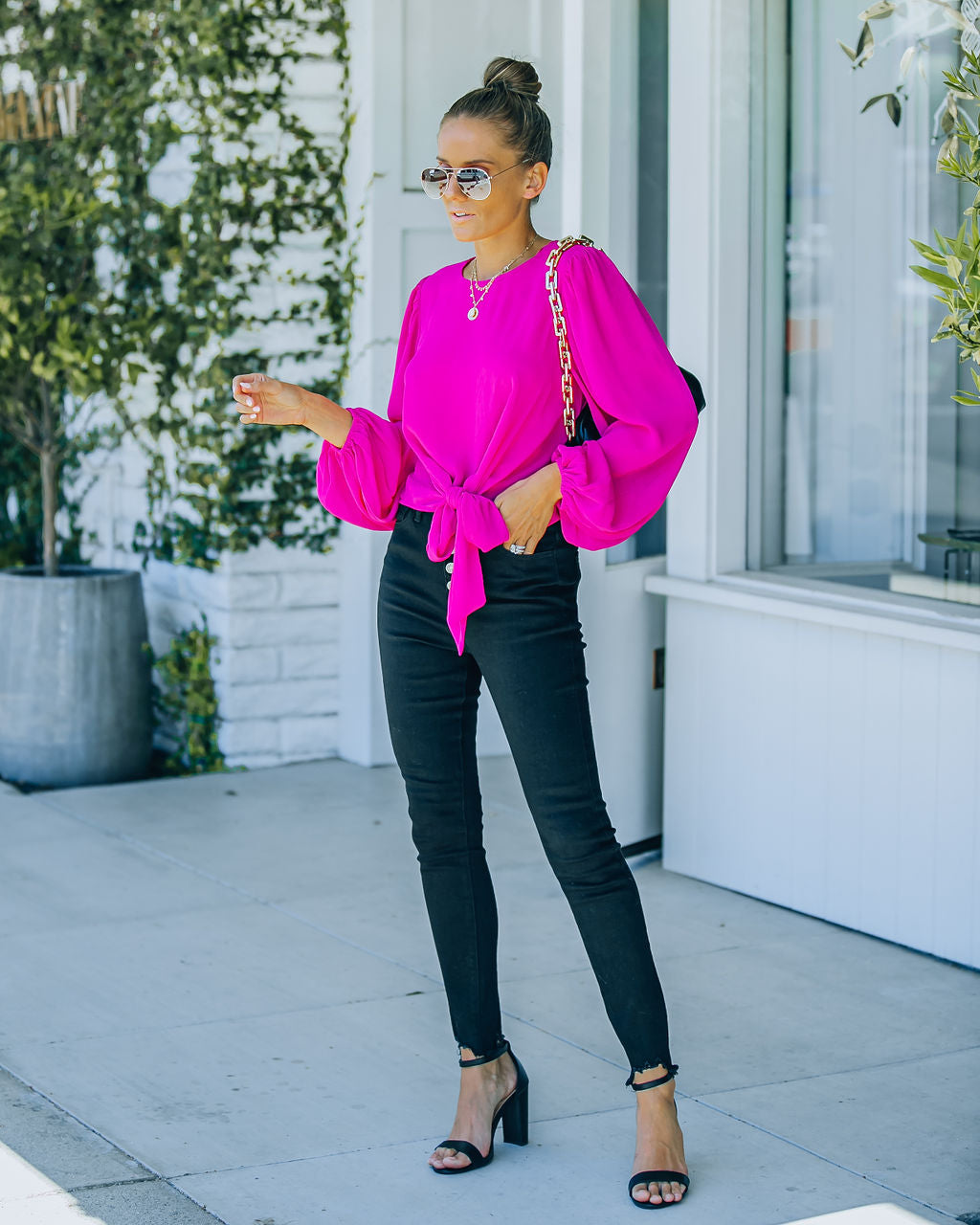 Feeling Freesia Tie Blouse - FINAL SALE