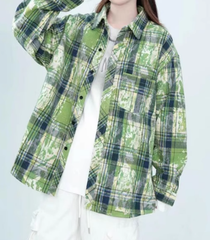 Starry Sky Distressed Plaid Shirts