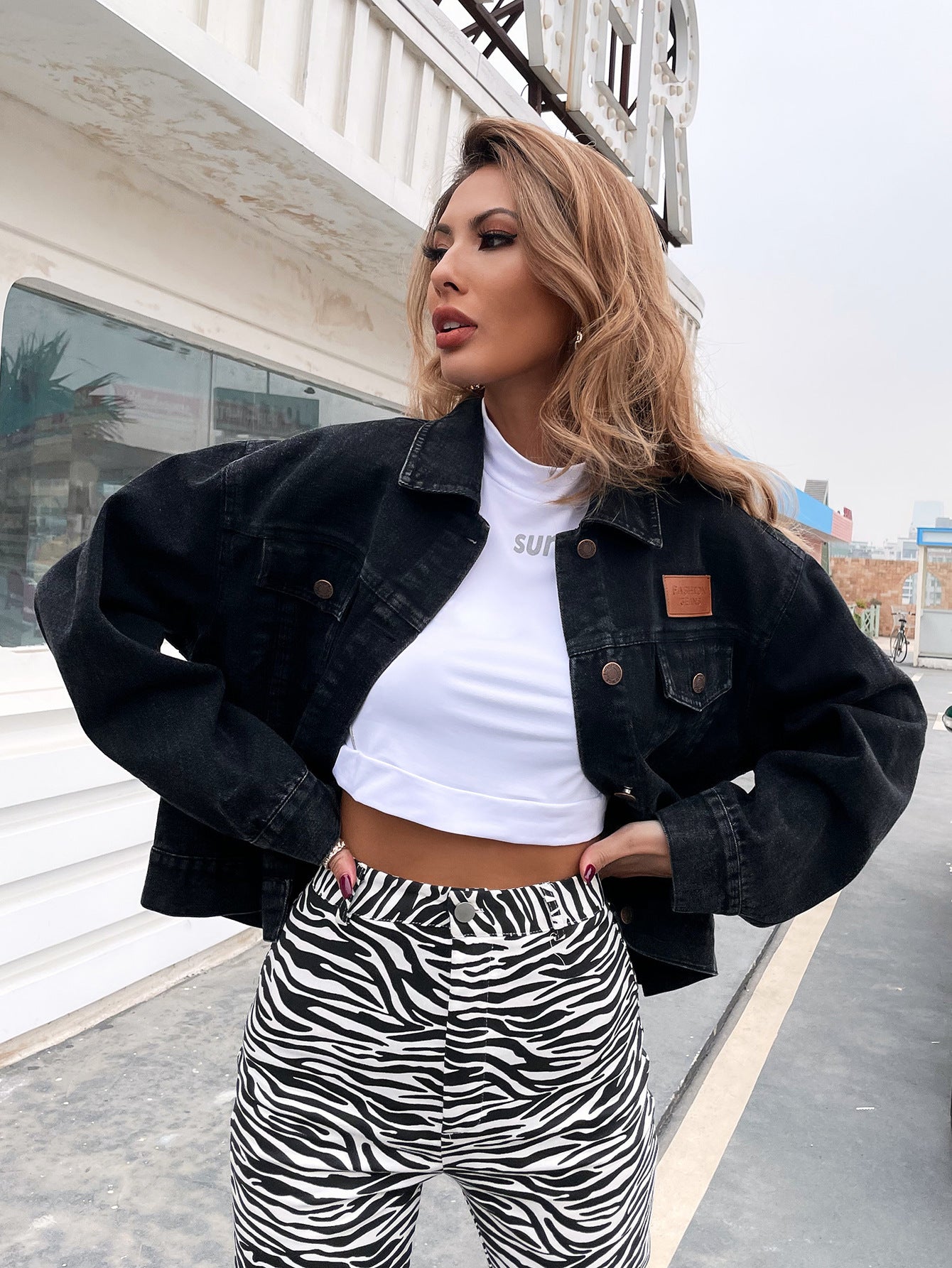 Flap Pockets Denim Jacket Sai Feel