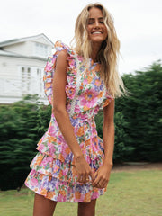 Floral Print Raffle Dress Sai Feel