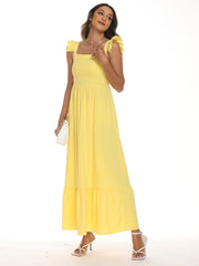 Flying Sleeves Ruffles Maxi Dress Sai Feel
